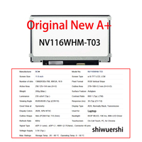 Panel Layar LCD Baru Original A+ 11.6" TFT 1366*768 EDP 40pin 60Hz B116XAK01.2 NV116WHM T03 T00 T01 T04 T05 T07 T10 T11 T14 T15