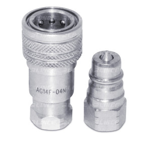 ชุดข้อต่อไฮดรอลิกแบบปลดเร็วสำหรับการเกษตร มาตรฐาน ISO 5675 ขนาด 1/4 นิ้ว NPT เกลียว 1/4 นิ้ว แบบแมนนวล - Product Image 4
