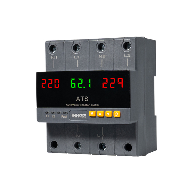 KINEE Solar  Power Dual Power ATS Automatic Transfer Switch 220V 80A 100A Real-time Monitoring Electrical Selector Switch