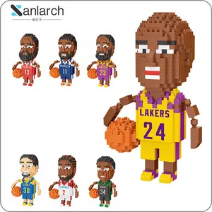 דמות מצוירת סדרת מיני מודל קטן בעולם כדורסל סופר כוכב חינוך הרכבה בלוקים לבנים צעצוע