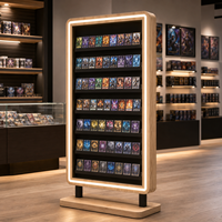 TERMEIN Présentoir LED pour cartes à collectionner, en acrylique blanc, pour 40 cartes, vitrine rétroéclairée pour magasin d'articles de loisirs, boutique de jouets, commerce de détail