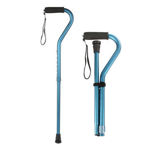 Bâton de marche pliable en alliage d'aluminium, 3 sections, réglable, pliable, pointe en caoutchouc, pour personnes âgées, utilisation en extérieur - Product Image 4