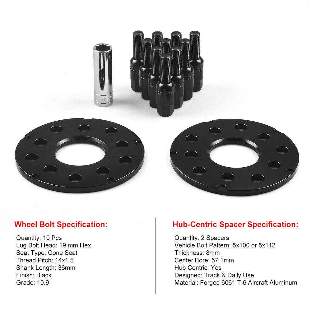 2pcs Convert Wheel Spacers PCD 5x100/5x112 | Car 57.1 to 73.1mm Wheel | for VW 3/5/8/10/12/15/20mm - 34 2pcs Convert Wheel Spacers PCD 5x100/5x112 | Car 57.1 to 73.1mm Wheel | for VW 3/5/8/10/12/15/20mm - 34