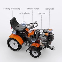 Motoculteur 15 CV à boîte de vitesses automatique, micro-cultivateur polyvalent pour terres arides et rizières, cultivateur de sol 2RM avec remorque