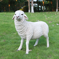 Sculpture animale décorative en fibre de verre, grande taille, art d'extérieur, Statue de mouton, pour les premiers ornements du jardin