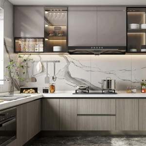 ตู้ครัวไม้โอ๊คปรับแต่งได้พร้อมช่องเก็บเครื่องใช้ไฟฟ้าในตัว - Product Image 2