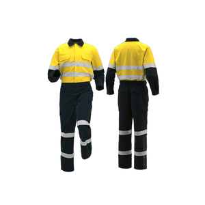 توريد المصنع هاي فيس فلوري صفراء لمآزر العمل للرجال ، زي عمل السلامة العاكسة - Product Image 5