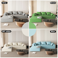 Canapé-lit amovible nordique 3 places canapé en mousse haute densité canapé sectionnel modulaire en forme de L canapé de salon pour chambre à coucher