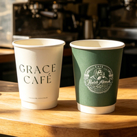 Gobelets en papier jetables personnalisés à prix d'usine 8oz 12oz 16oz pour café, boissons chaudes, à emporter, pour branding de café
