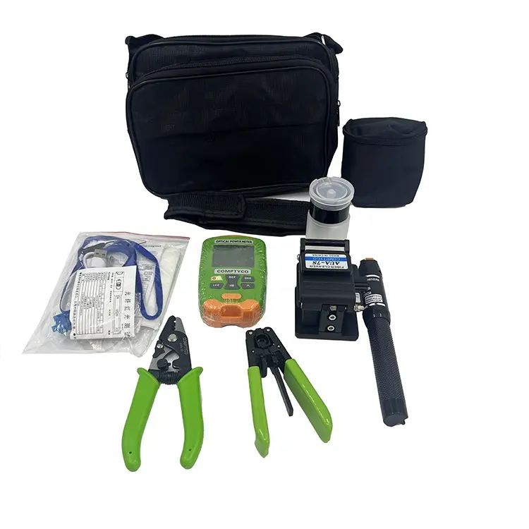 Guter Preis FTTH Fiber Optic Tool Kit Set Ausrüstung mit Stripper OPM VFL Cleaver Toolkit für Optik kabel