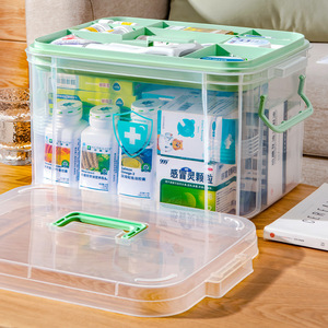 Caja de almacenamiento de plástico con tapa caja de medicina caja de almacenamiento de medicina multicapa de plástico kits médicos - Product Image 1