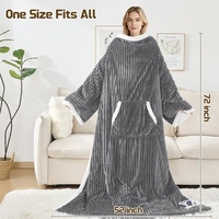 Couverture-sweat à capuche chauffante, robe électrique en flanelle rayée avec télécommande numérique, 6 niveaux de chaleur, arrêt automatique, grande poche