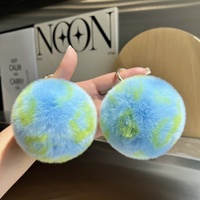 En gros, Pendentif porte-clés modèle mode en forme de boule, personnalisé et créatif, en fourrure de lapin douce, décoration à suspendre pour sac à dos, anniversaire