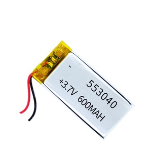 553040 3.7V lipo 600 mAh 얇은 플랫 셀 리튬 이온 충전식 배터리
