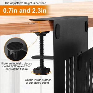 Bàn bên lưu trữ dưới bàn máy tính xách tay chủ không có khoan 2 Tier thép treo bàn tổ chức - Product Image 4