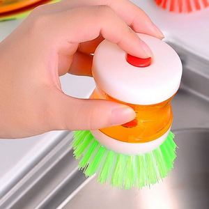 Baby-Friendly <b>Plastic</b> Kitchen Dish Brush Hand Style <b>Soap</b> <b>Dispenser</b> for Household Bathroom Usage Cleaning Brushes - Product Image 4