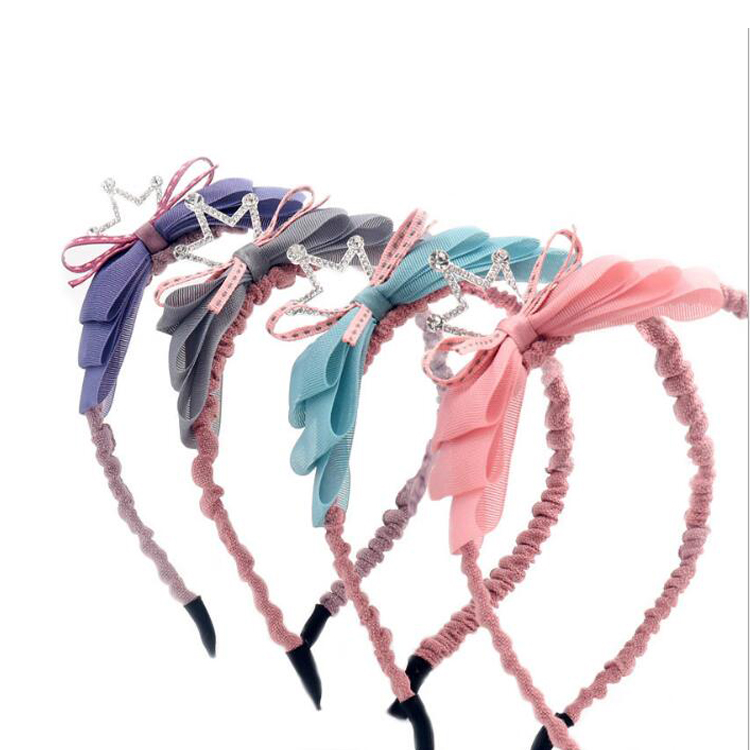 LDD59 новый стиль ткани широкое лицо бант Корона Женская повязка для волос обруч аксессуары для волос