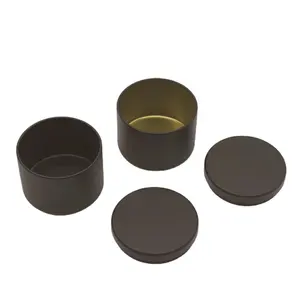 Bulk Matte Black Color Food Grade Airtight Round Cans Metal Tea Tin