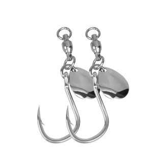 TAKEDO in acciaio inox Jig Hook doppio cuscinetto girevole 1/0 2/0 3/0 5/0 singolo ami da pesca con cucchiaio per spagnolo spigola - Product Image 1