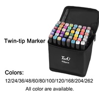 Lot de 24 marqueurs double pointe encre alcool permanente, fournitures artistiques, ensembles de peinture pour enfants