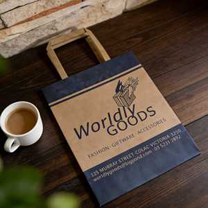 Wholesale Factory Custom Brown Kraft Paper Twisted Handle Shopping <b>Small</b> Carrier Bag Takeout Bags - Product Image 1