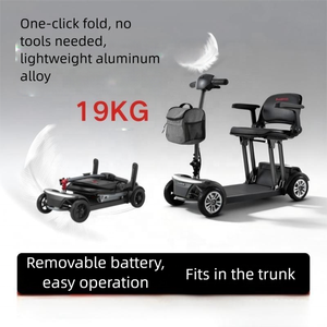 <span class=keywords><strong>Scooter</strong></span> Eléctrico de Cuatro Ruedas de Aleación de Aluminio, Motor sin Escobillas de 250W, Capacidad de 100 kg, Diseño Plegable Inteligente - Product Image 1
