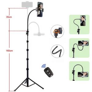 Nuevo soporte de trípode <span class=keywords><strong>para</strong></span> teléfono móvil, soporte de trípode ajustable de 77 pulgadas de alto con soporte <span class=keywords><strong>para</strong></span> teléfono <span class=keywords><strong>para</strong></span> grabación de estudio de vídeo con luz de cámara - Product Image 4