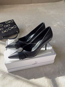 Zapatos de Tacón Alto de 90 mm para Mujer, Diseño Palazzo, Punta en Pico, Decoración con Lazo de Pedrería, Alta Calidad - Product Image 2