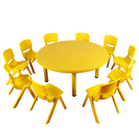 Table pour enfants Dake réglable en hauteur, en plastique coloré, 4 places, style moderne minimaliste, table à manger détachable pour la maternelle