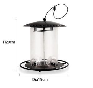 Alimentador de pájaros de Metal colgante automático ecológico con estilo de cuatro puertos de alimentación para patio de jardín al aire libre - Product Image 2