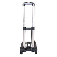 Chariot de manutention pliable robuste en aluminium à quatre roues avec barre télescopique pour le transport de bagages et de marchandises