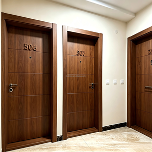 Porte en bois composite ignifugée certifiée EN16034, <span class=keywords><strong>double</strong></span> peinture, avec design OEM ODM - Product Image 1