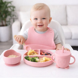 ชุดอาหารเด็กซิลิโคน 8 ชิ้น ปลอดสาร BPA ดีไซน์ทันสมัย ยี่ห้อ <span class=keywords><strong>HuaLin</strong></span> ชุดจาน ชาม ช้อน พร้อมที่ดูดติดโต๊ะ สำหรับเด็ก - Product Image 2