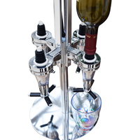 Distributeur de boissons alcoolisées rotatif 4 bouteilles – Support de distribution de cocktails et shots d'alcool – Porte-vin