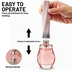 Botella de <span class=keywords><strong>Perfume</strong></span> de 8 ml con Diseño Giratorio, Color Degradado, Textura Mate en la Parte Inferior, Recargable, Pulverizador de Niebla Fina, Envase de <span class=keywords><strong>Perfume</strong></span> de Lujo - Product Image 3