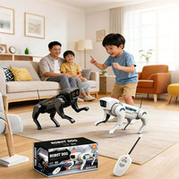 Beliebter Ferngesteuerter Mechanischer Hund Roboter-Katze DIY-Montage Laufendes Haustier-Spielzeug für 4-6 Jahre Weißes Modell 3305