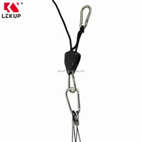 Offre Spéciale verrouillage cintre levage lanière réglable plante lampe fronde crochet corde 1/8 "cliquet cintre poulie corde pour LED élèvent la lumière