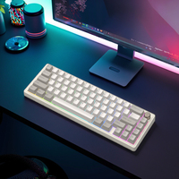Clavier mécanique vert matcha blanc 65% compact, structure Gasket, bouton rotatif, échange à chaud, RGB, clavier gamer