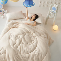 Couette de bébé tricotée super douce couette moelleuse en fibre de soja avec astronaute conception de lune spatiale