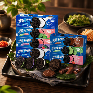 Biscotti <span class=keywords><strong>Oreo</strong></span> al <span class=keywords><strong>Cioccolato</strong></span>, Fragola, Vaniglia e Matcha, Produzione Diretta, Lunga Durata, Pronti da Mangiare - Product Image 1