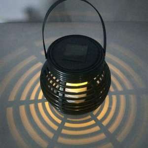 Lanterne à <span class=keywords><strong>bougie</strong></span> <span class=keywords><strong>solaire</strong></span> à flamme scintillante Lampe <span class=keywords><strong>solaire</strong></span> suspendue Éclairage décoratif extérieur pour terrasse de jardin - Product Image 3