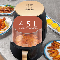 Appareils électroménagers intelligents pour la cuisine, friteuse à air multifonctionnelle sans huile, écran tactile, 4,5 L, 1400 W, pour usage domestique