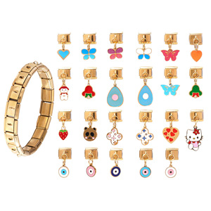 Modular Pendant Bracelet Zinc Alloy Cartoon Heart Shape Detachable DIY Charm Bracelet Unisex Gift Jewelry - Product Image 5