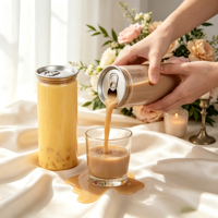 Boîte de boisson en plastique transparente de qualité alimentaire PET de 250 ml, 330 ml, 500 ml, avec couvercle en aluminium facile à ouvrir, anneau de traction pour boissons énergisantes, café, soda