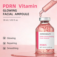 Ampoule faciale éclatante Han Linger Private Label 30ml rose PDRN Vitamine C, sérum anti-rides, repulpant, lissant et radieux