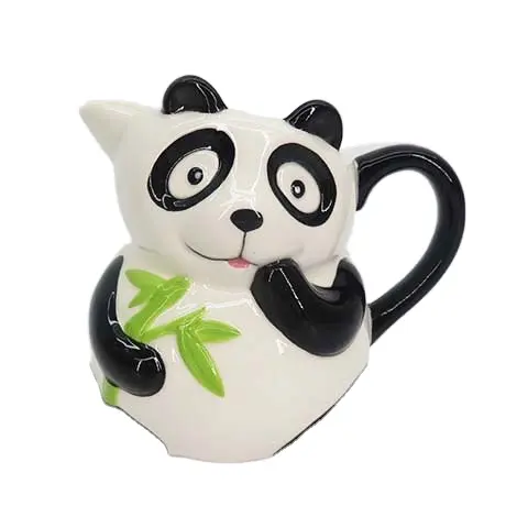 Jarra de cerâmica criativa de panda branco, jarro de porcelana pintado à mão 84 onças