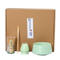 Nouvel ensemble de tasses à thé matcha japonais en céramique trois pièces pour hôtels, coffret cadeau avec brosse à matcha, bol à thé et fouet à thé