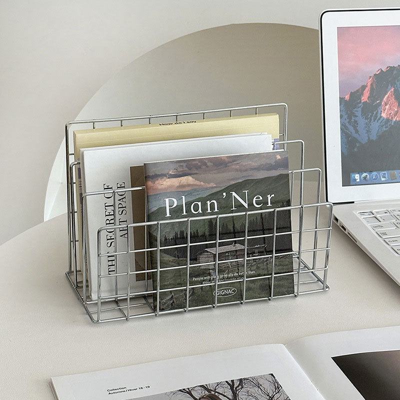 4 Layer Metal Mesh Frame Bookshelf