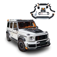 Nouveau Kit Carrosserie Complet en Fibre de Carbone pour Mercedes-Benz Classe G W464 (2018-2023) - Lame Avant/Arrière, Grille, Aileron Arrière - Fixation par Vis - Accessoires 100% Complètes