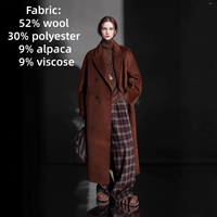 Abrigo Largo de Lana de Alpaca Estilo Coreano para Otoño, Ideal para el Trabajo, con Soporte de Muestra
